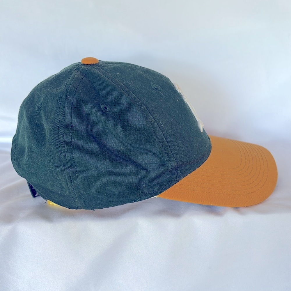 GENTLY WORN BASEBALL YOUTH TEAM CAP - EMBROIDERED LOGO A’s DARK GREEN & YELLOW - Picture 4 of 7